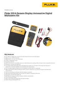 Thumbnail of document Data Sheet - 233/A KitRemote Display Automotive Digital Multimeter Kit